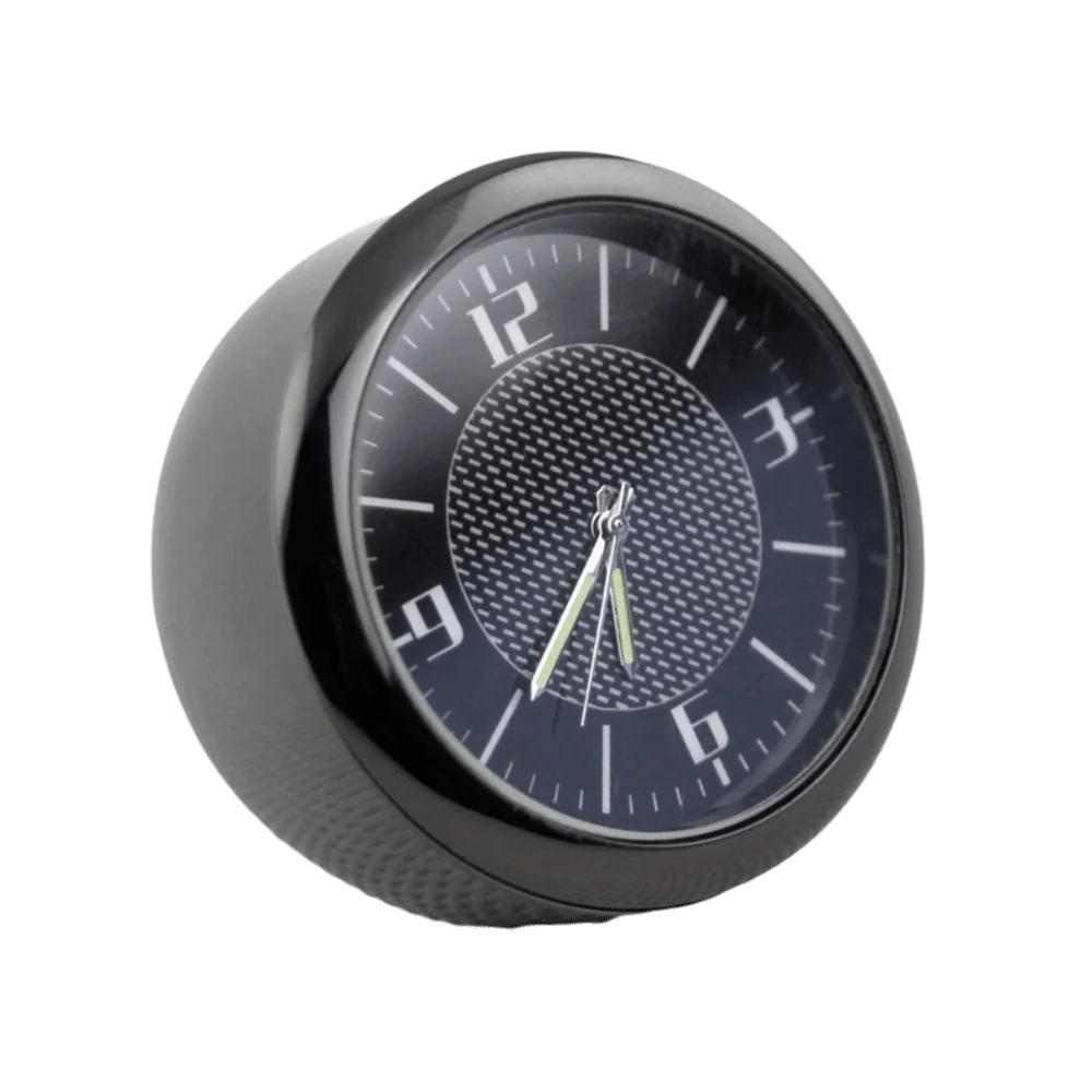 Titanium Alloy Car Clock Round Design Mini Size Digital Watch Digital Display Luminous Display Auto Ornament Vehicle Interior Zpaxo