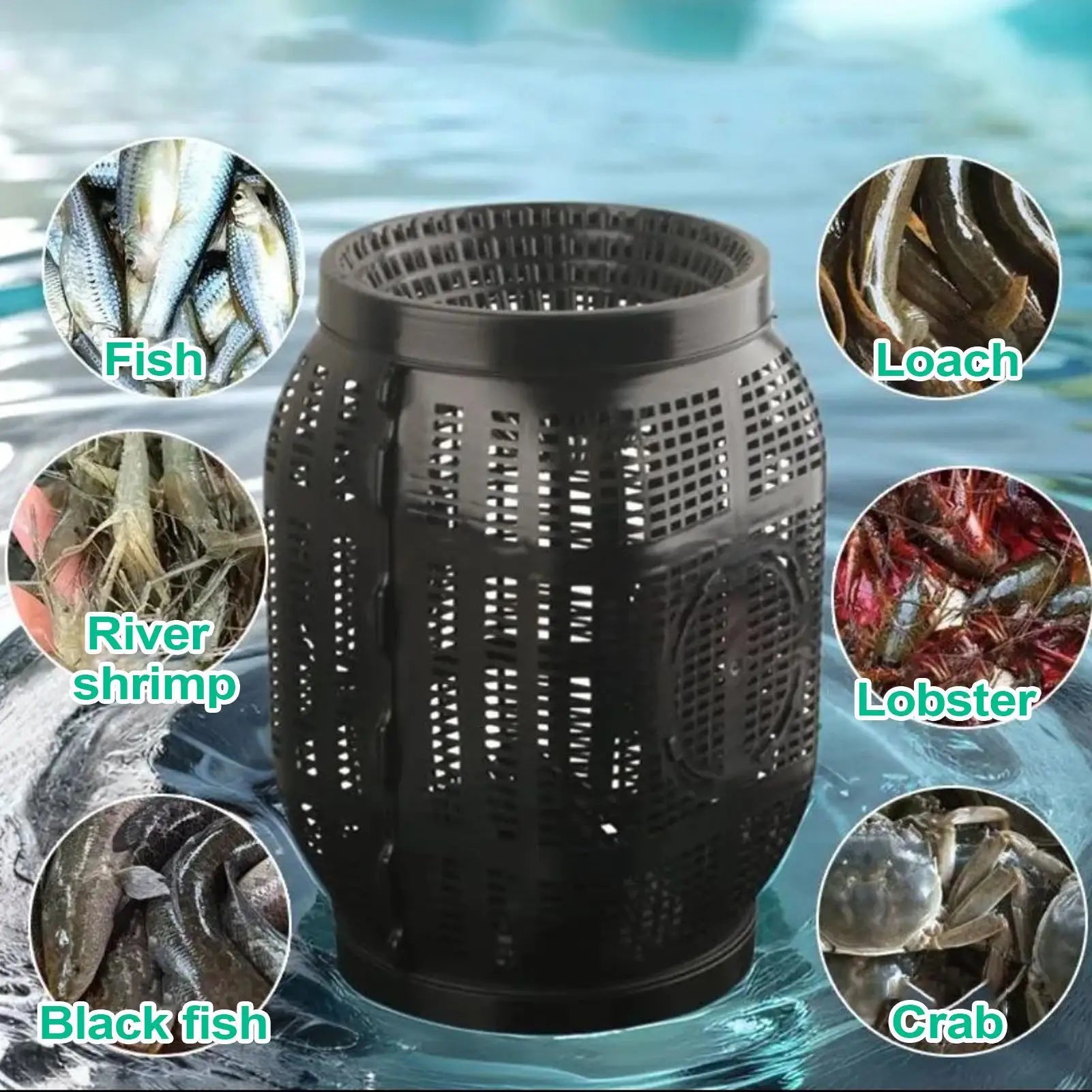 Portable Fishing Bait Trap Eel Loach Pot Lightweight Fish Net Cage