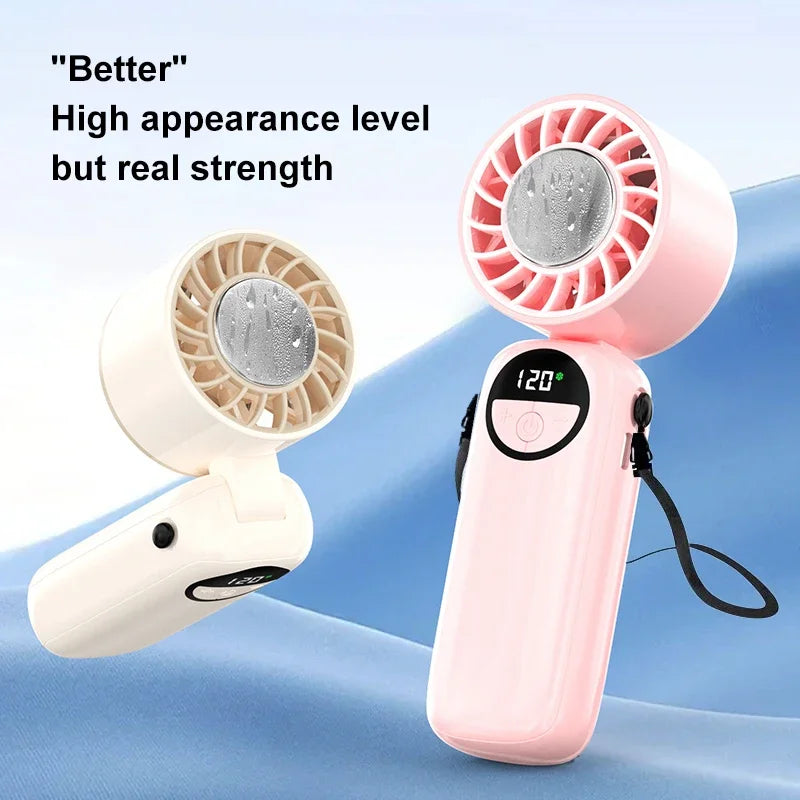 New Handheld Portable Cooling Fan 120 Speeds Adjustable Refrigeration Quite Mini Turbo Fan Type-C High Speed Cold Compress Fan Zpaxo