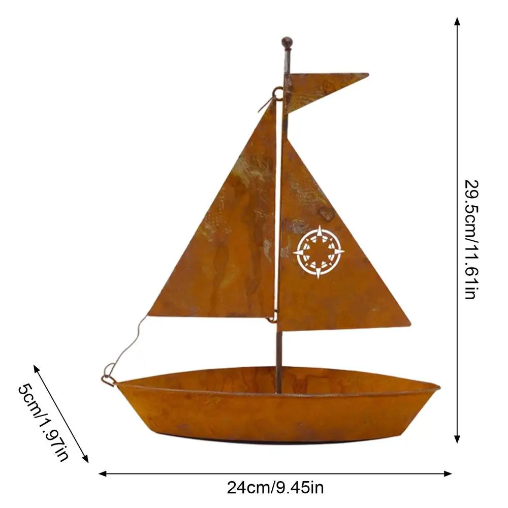 Boat Planter 3D Weather Proof Rustic Vintage Handmade Decor Outdoor Zpaxo China Mainland A