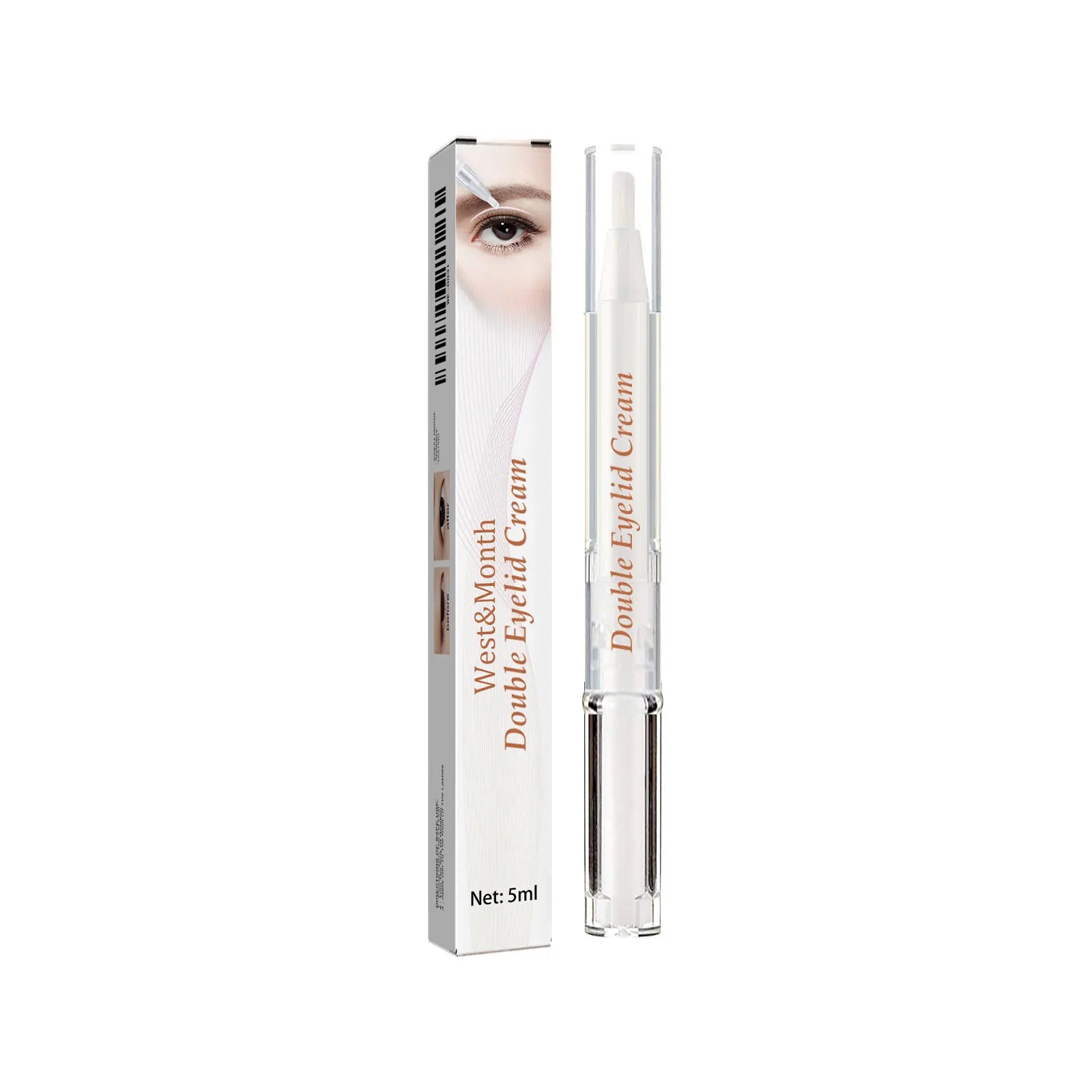 West&Month Double Eyelid Setting Cream Long-lasting Waterproof Beauty Cream Quick-drying Natural Invisible Cream Zpaxo 5ml boxed