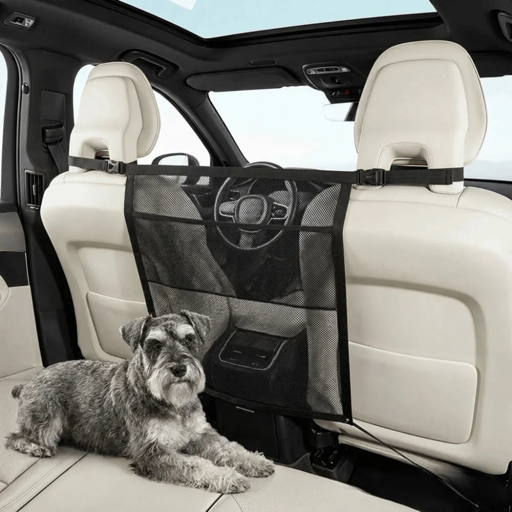 Mesh Material Car Pet Barrier Sturdy Durable Elastic Edge Pet Isolation Net Easy Installation Breathable Car Seat Protective Net Zpaxo