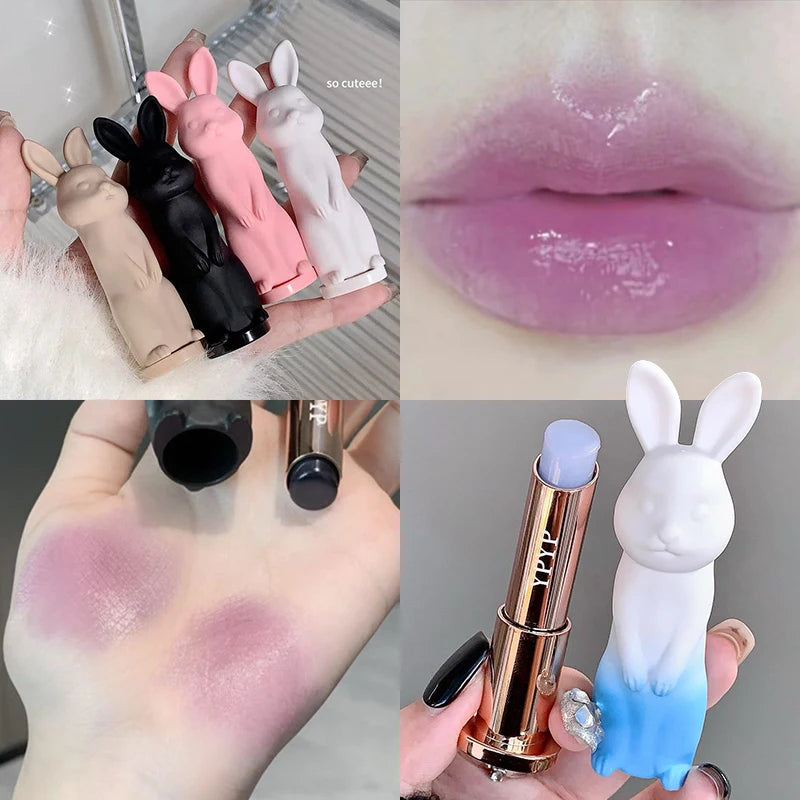 Rabbit Moisturizing Lip Balm Honey Peach Hydrating Lips Plumper Nourish Makeup Lip Care Exfoliates Dead Skin Smoothens Lip Lines Zpaxo