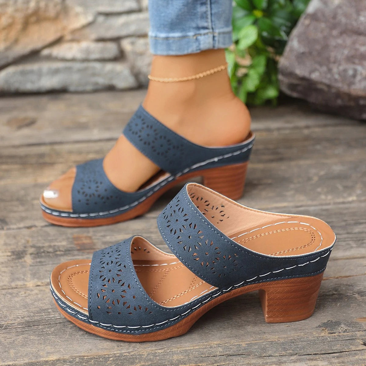 Women Sandals Plus Size Retro Roman Sandals Women Fashion Casual Wedges Sandals Platform Outdoor High Heels Shoes for Women Zpaxo