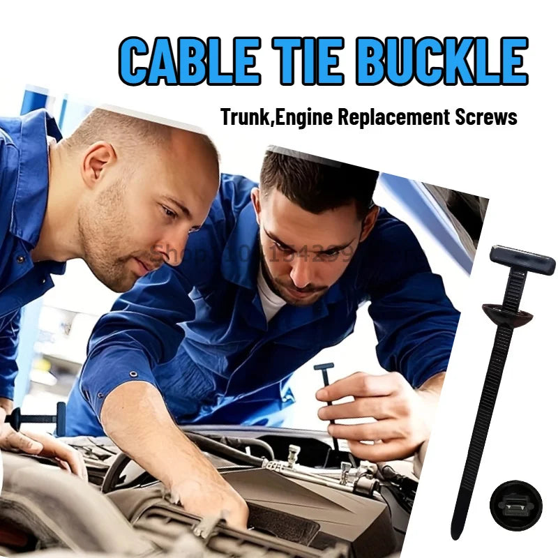 Universal Nylon Cable Tie Buckle Auto Fastener Screw Replacement Clip Car Fender Trunk Engine Guard Panel Wire Management Secure Zpaxo