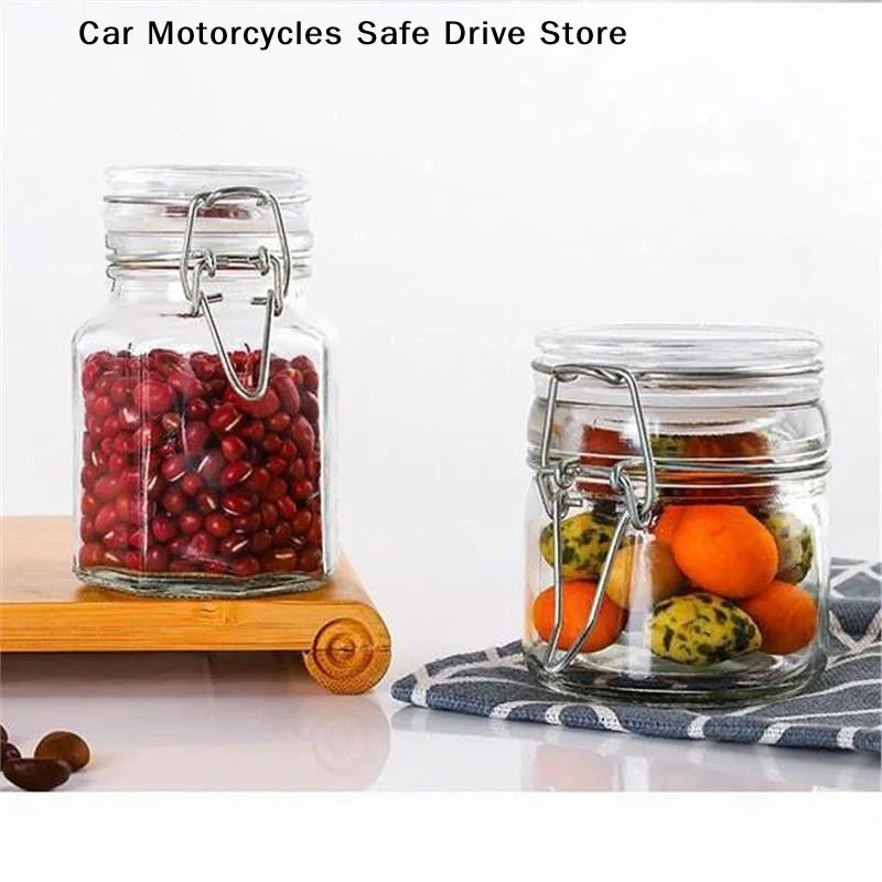 50 Sealed Glass Jars Clip Lids Honey Bottles Snack Grain Storage