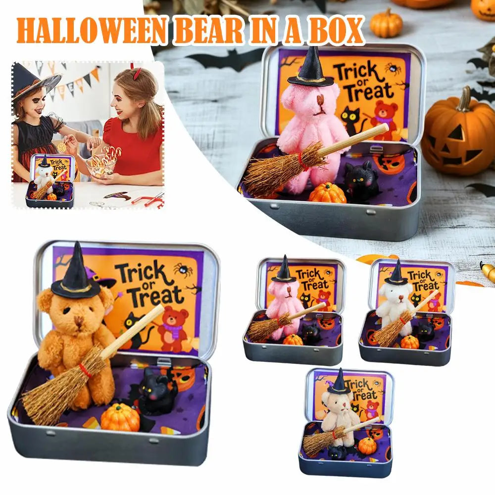 Witch Teddy Bear in a Box – Halloween Plush Gift & Party Favor Halloween Plush Bear Zpaxo