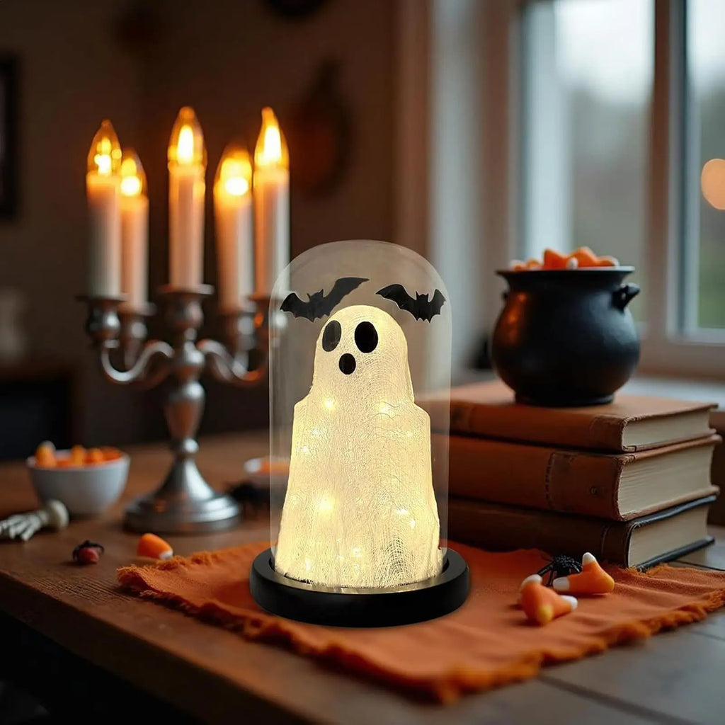 Light Up Ghost Tabletop Ornament Creative Bat Lamp Decor Halloween