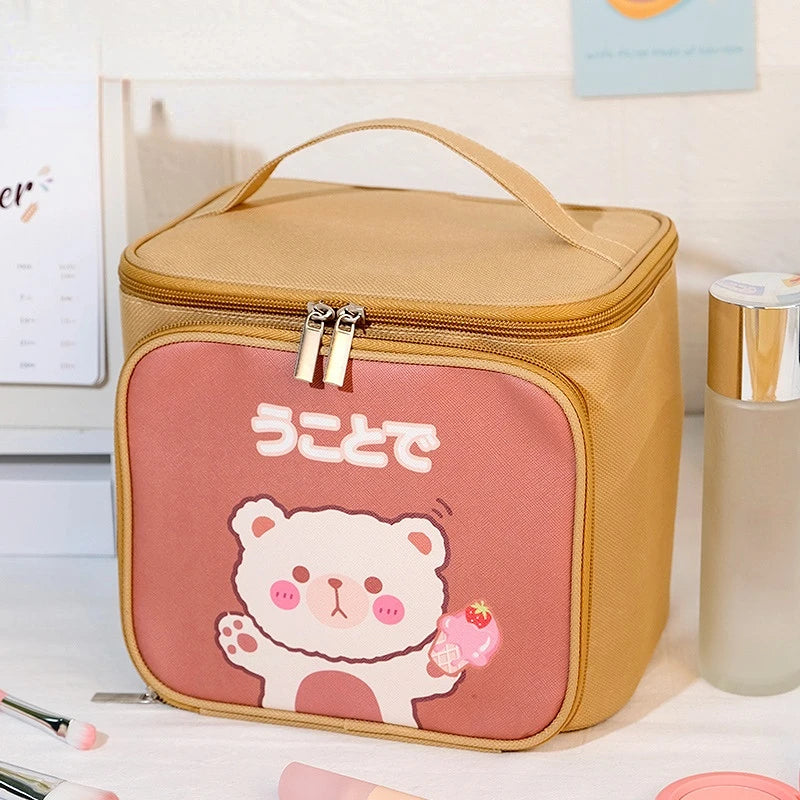 Hanging Travel Toiletry Bag Spacious Compartments Cute Cartoon Large