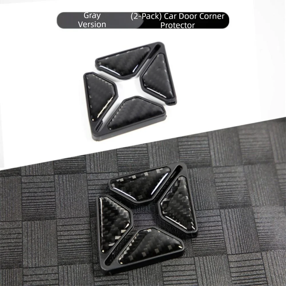 Carbon Fiber Car Door Anti-collision Stickers Thicken Sticker Soft Plastic Door Corner Anti-scratch Protection Universal Zpaxo Black