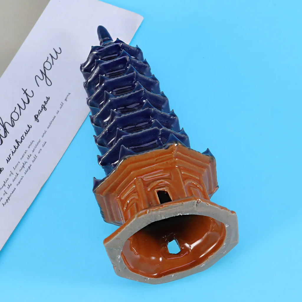 Ceramic Pagoda Ornament Fish Tank Aquarium Decoration Lifelike