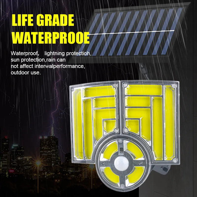 Solar Flood Lights Motion Sensor Powered Light 3 Modes Outdoor Zpaxo
