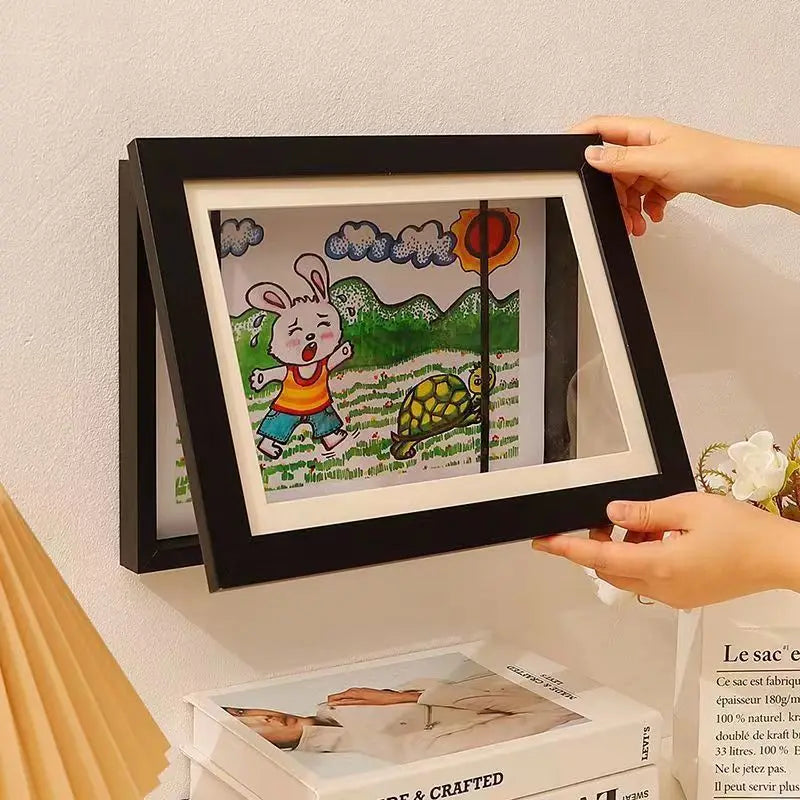 Magnetic Flip Photo Frame Oil Painting Storage A4 Children Art