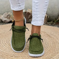 2024 Autumn New Women Casual Comfortable Flat Shoes Women Solid Lace-up Loafers Women Fashion Sports Shoes Zapatos De Mujer Zpaxo Army green 36