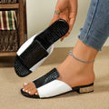 Summer Women Sandals fashion Casual Outdoor Wear Slippers Thick Heel Metal Buckle Sandals Comfortable Slip-On Shoes Women Zpaxo black 36