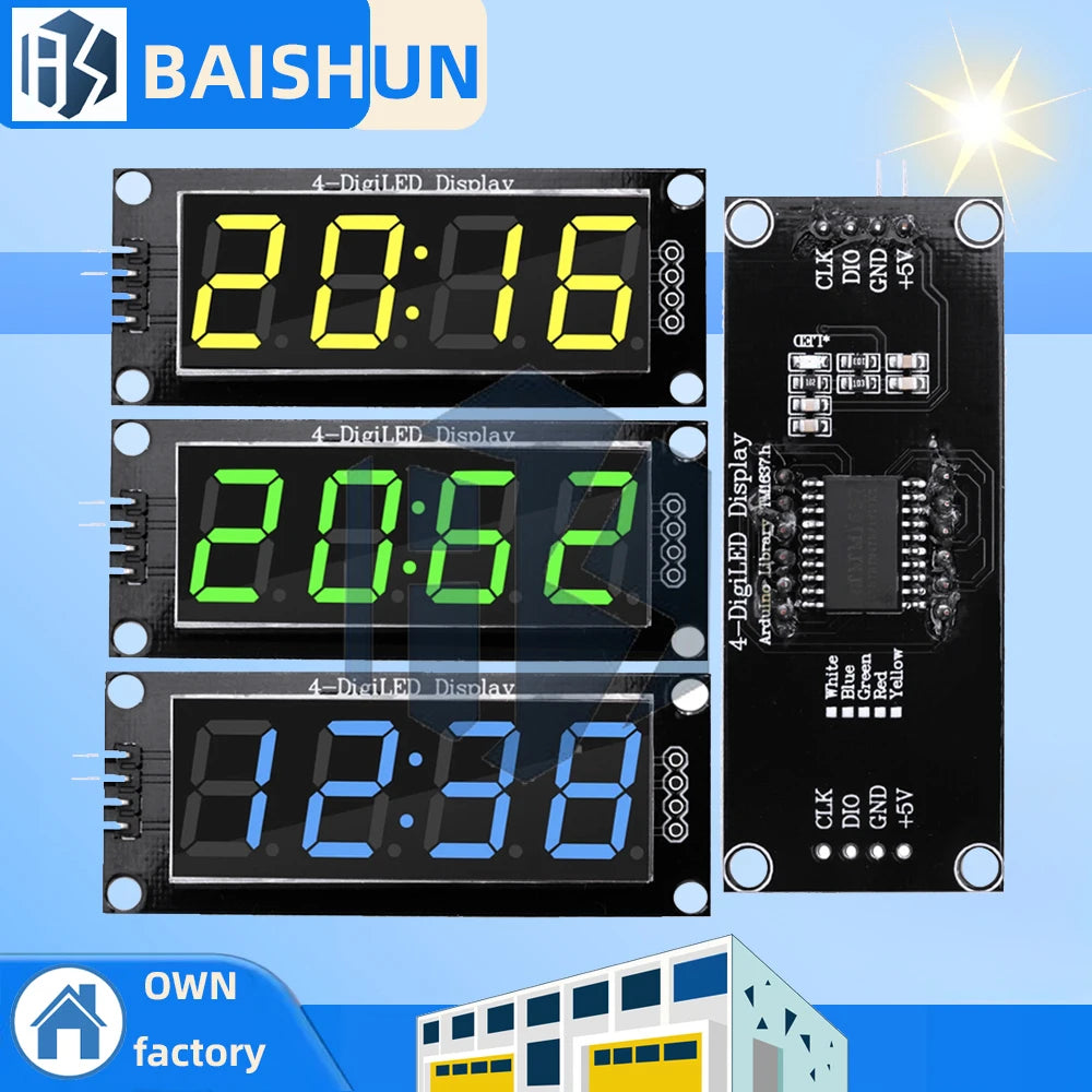 TM1637 LED Display Module 4 Digit Time Indicator Tube 7 Segment Zpaxo