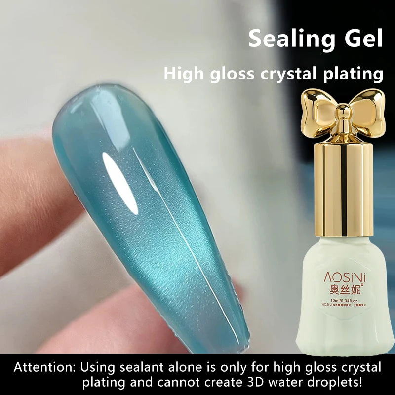 8/10ml Water Drop Top Coat Non Wipe Spring Summer Collection Clear Versatile Water Drop Shape High Gloss Nail Art Functional Gel Zpaxo B02