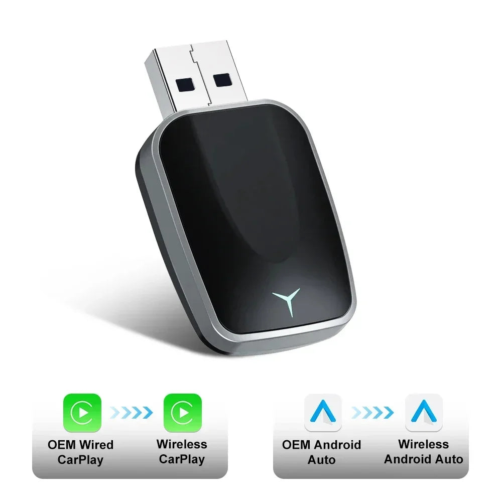 2026 Carplay Android Auto Wireless Adapter Wired Plug Play Fast Zpaxo