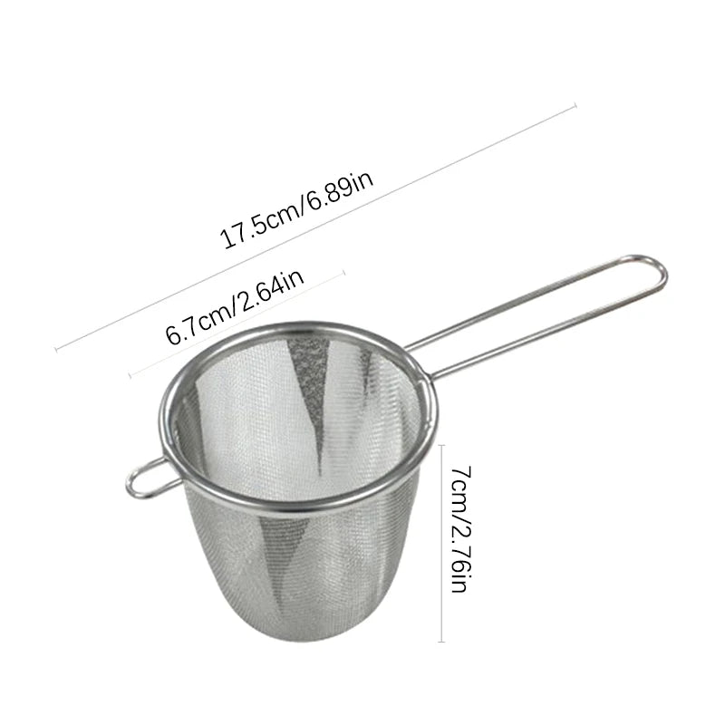 Stainless Steel Tea Infuser Reusable Tea Leak Filter Teapot Strainer Single Ear Shape Coffee Herb Spice Diffuser With Handle Zpaxo