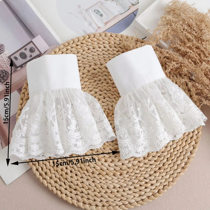 Lace Detachable False Sleeves Women White Removable Bridal Accessory