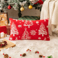 Christmas Tree Knitted Pillow Cover – Soft Festive Cushion Case Cushion Cover Zpaxo Red-30x50