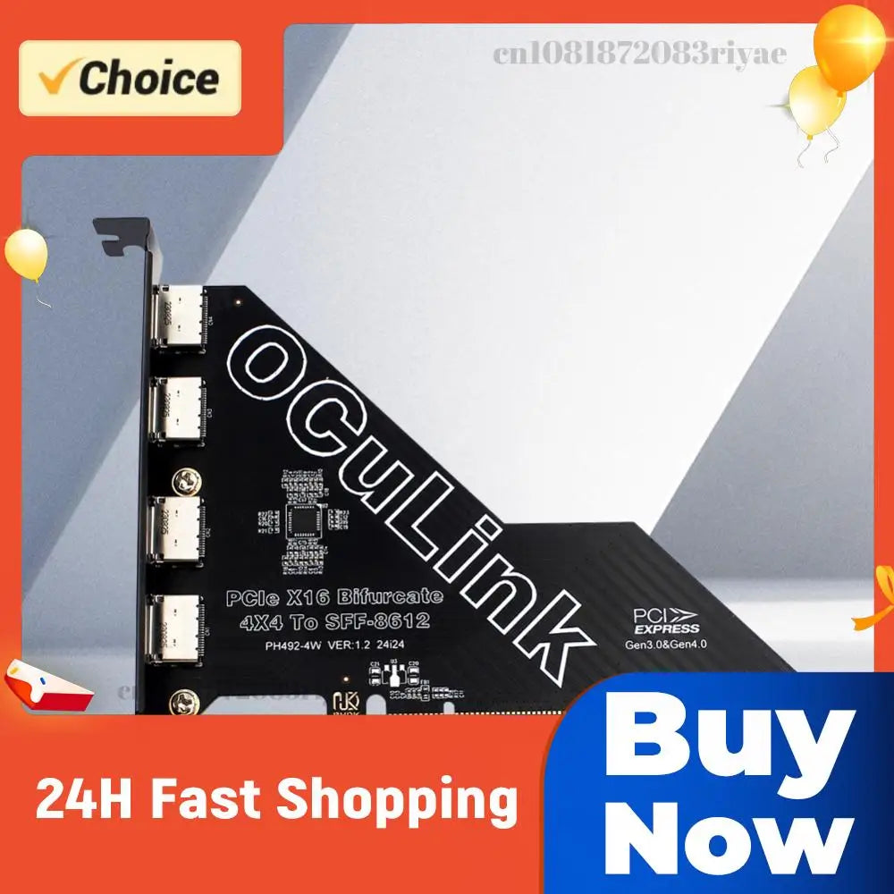 PCIe X16 SFF 8611&8612 Adapter Card External Oculink SFF-8612 SFF-8611