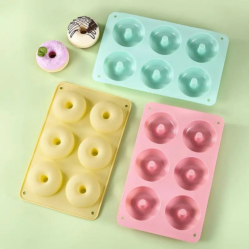 6-Cavity Silicone Donut Mold – Non-Stick Baking Mold Silicone Baking Mold Zpaxo