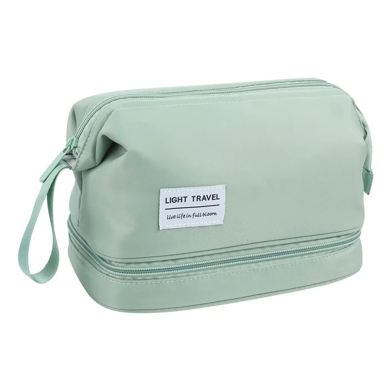 Large Capacity Cosmetic Bag Double Layer Toiletry Makeup Organizer