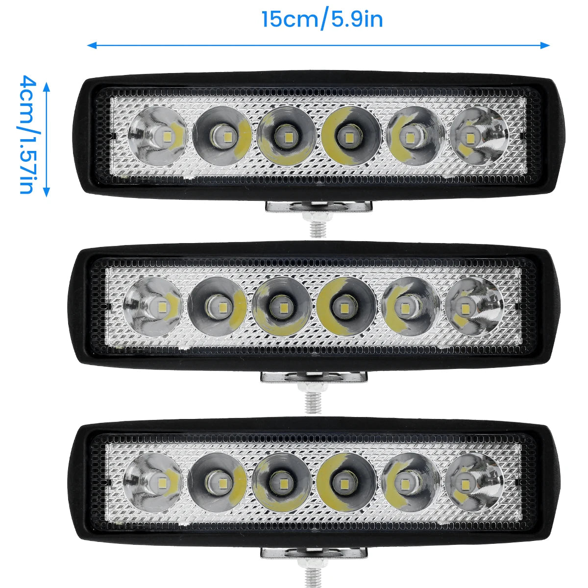 1/2Pcs LED Work Light Strip Shape Light Bar 6000K Flood Spot White Off Road Head Car light IP67 Auto parts For Multiple Scenes Zpaxo 3PCS 2800LM