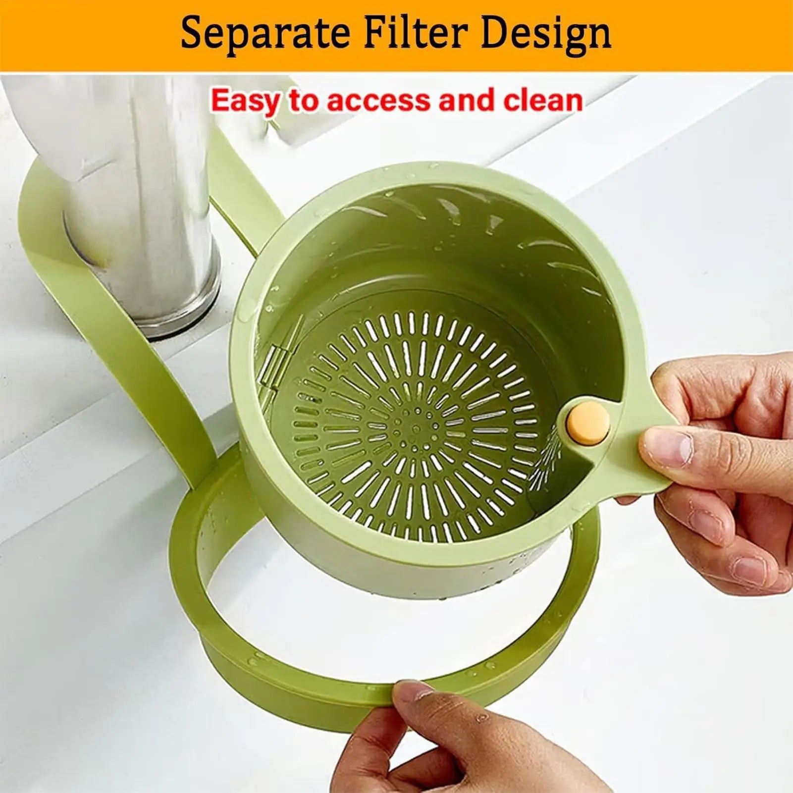 Kitchen Sink Strainer Basket One-click Opening Hanging Filter Faucet