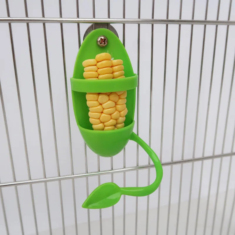 Bird Mirror Toy Plastic Perch Stand Parrot Metal Fruit Vegetable