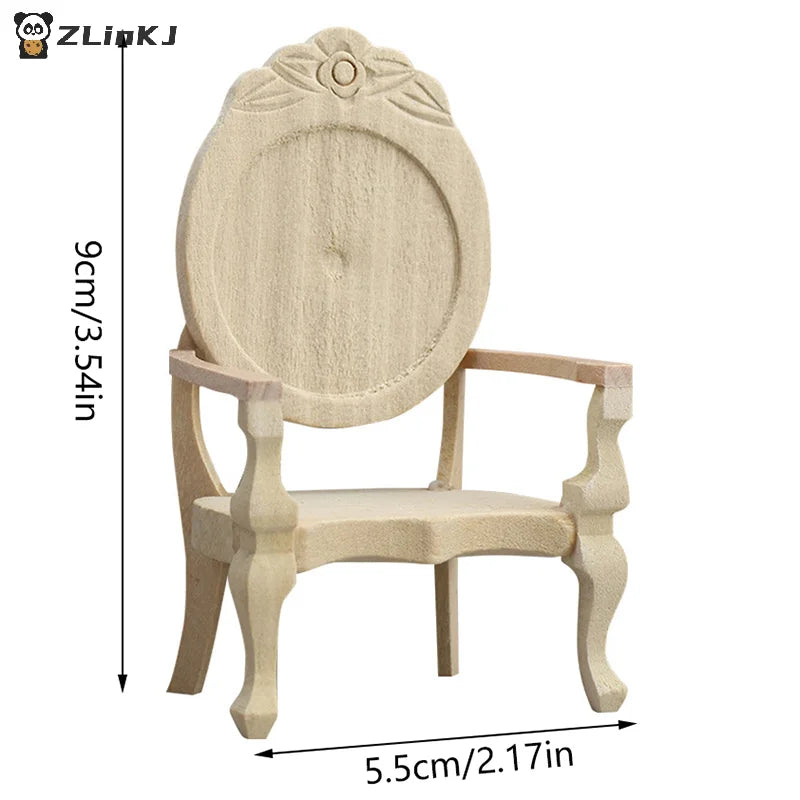 ▶1:12 Dollhouse Miniature Chair Armchair Furniture Home Model Decor Toy Doll House Accessories Zpaxo