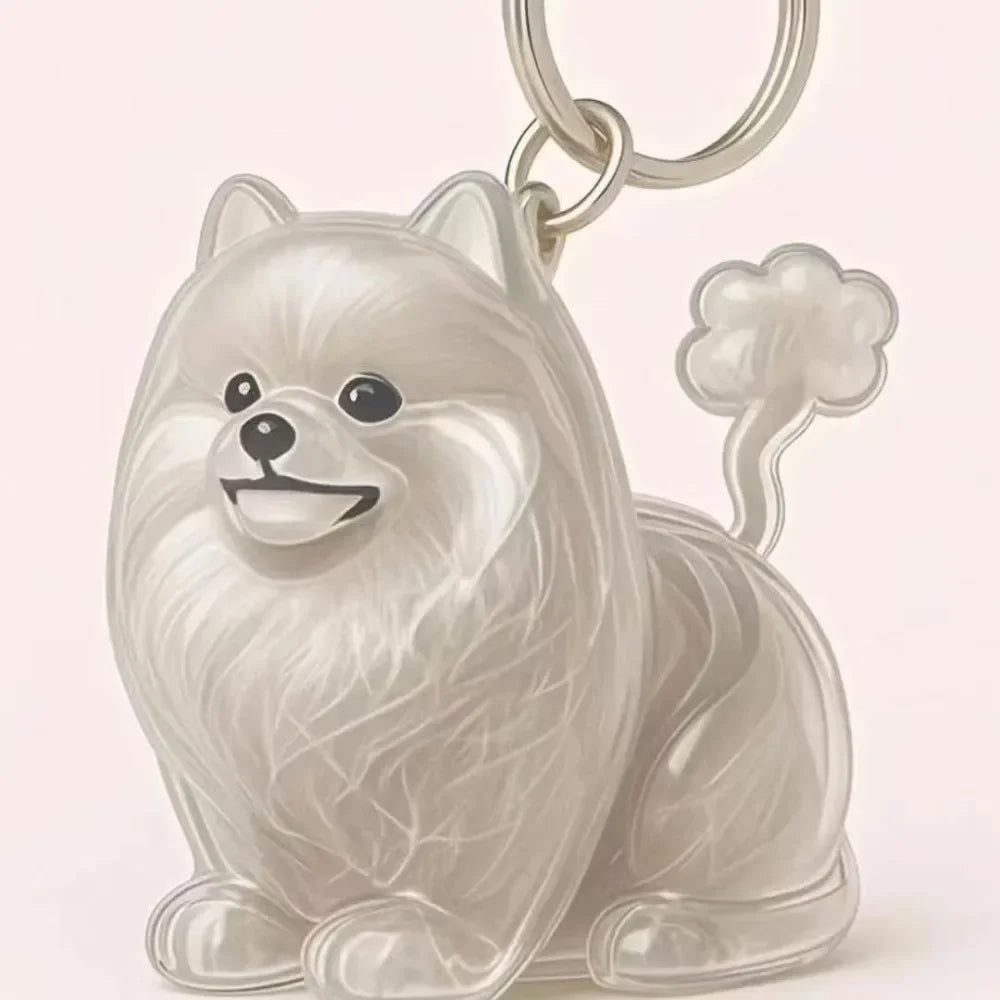 Dog Shape Hair Storage Box Transparent DIY Handmade Pet Keychain Zpaxo Bomei