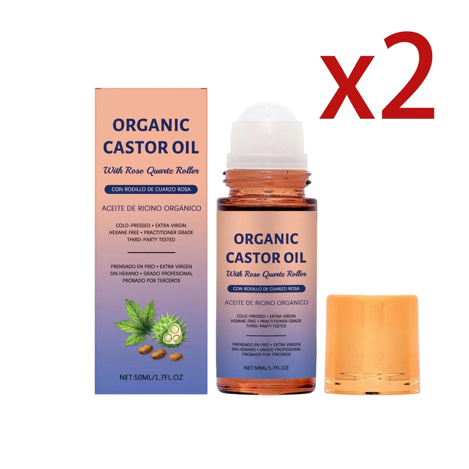 Castor Oil Soothing Essence Ball – Deep Hydration Serum 50ml Skin Care Serum Zpaxo 2x50ml
