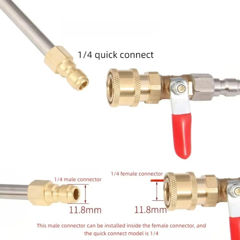 High Pressure Car Washer Extension Wand Metal Jet Corrosion Resistant Washer Gutter Cleaner 1/4 Inch Washer Valve Wand Zpaxo
