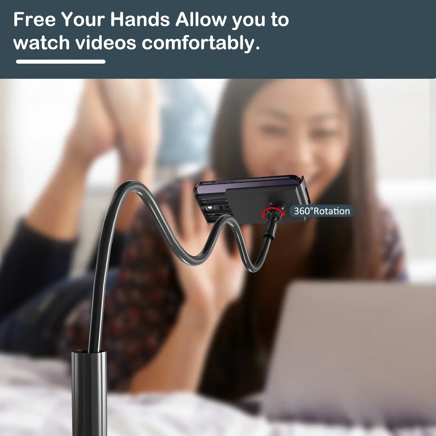 360 Degrees Lazy Bed Gooseneck Cell Phone Tablet Stand Adjustable