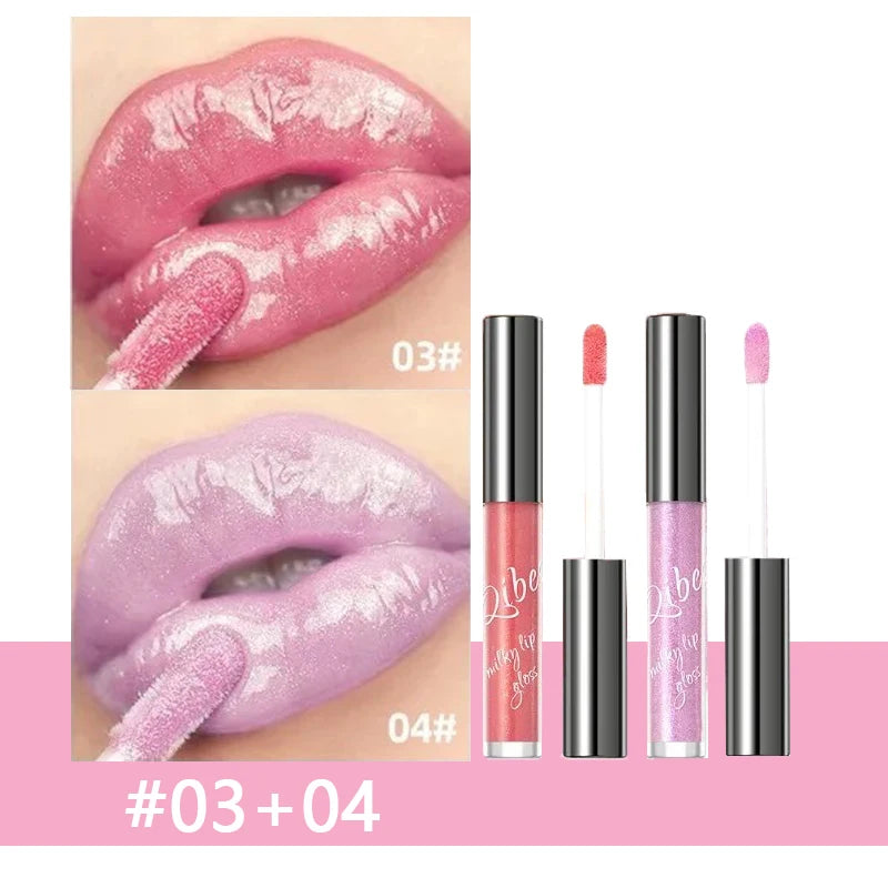 Shimmering Taro Purple Lip Gloss Moisturizing Plumping Gold Sparkle Zpaxo 03 and 04