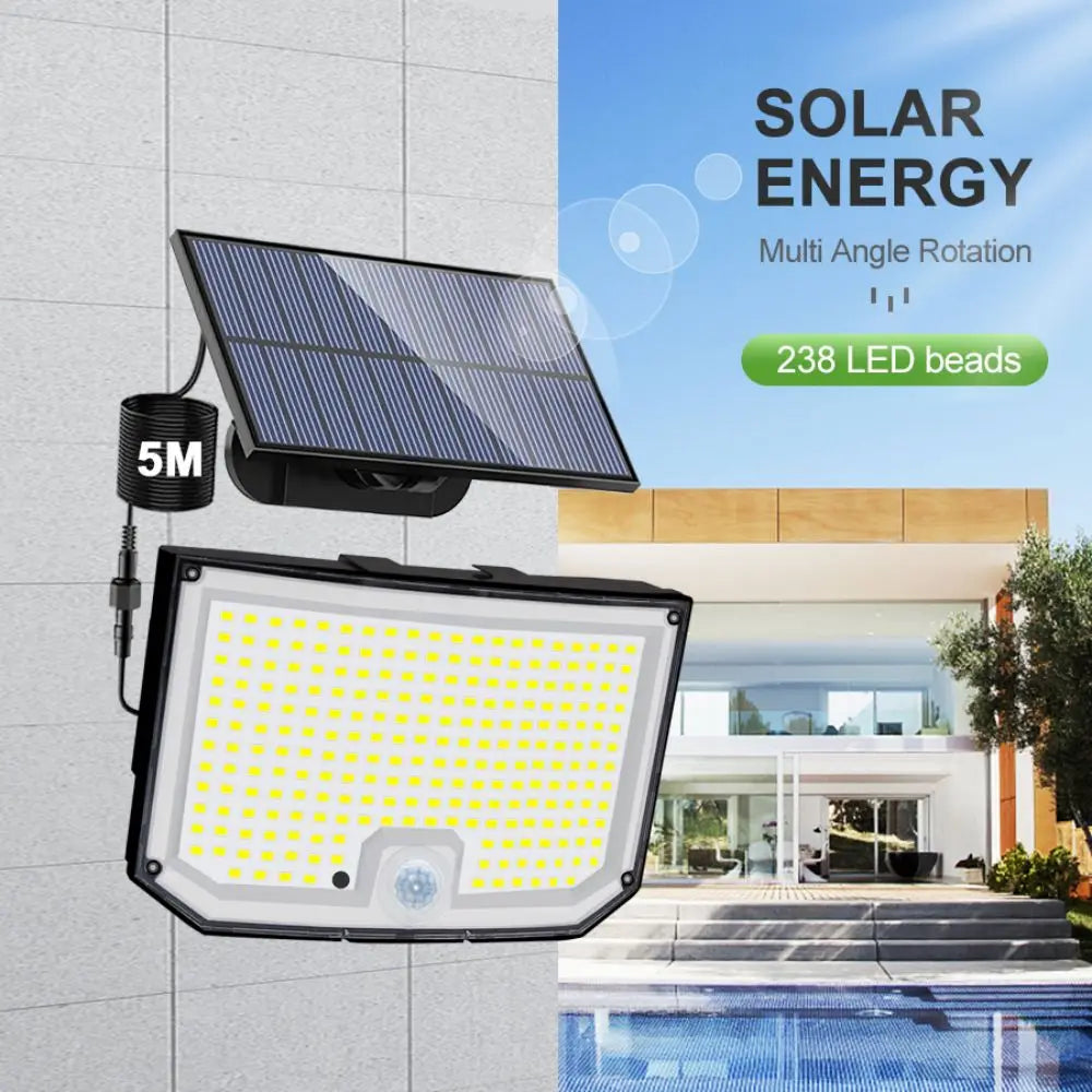 238/328 LED Solar Lamp Outdoor 348Wall Lamp IP65 Waterproof Spotlights Lamp Motion Sensor Solar 3 Mode Street Light Garden Decor Zpaxo