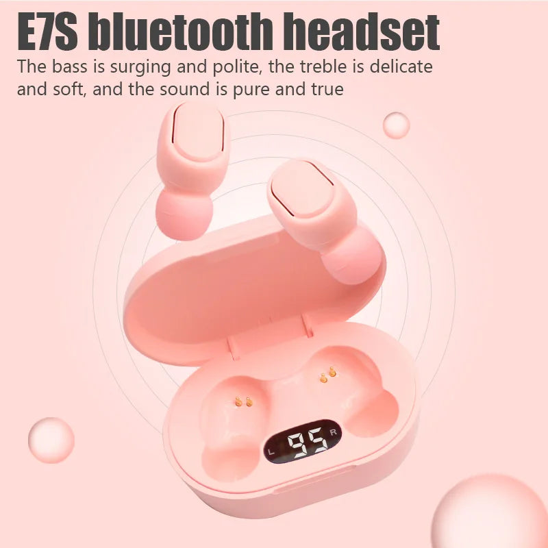 E7S TWS Fone Bluetooth Earphones 5.2 Wireless Headphones Noise Cancelling Earbuds with Mic Wireless Bluetooth Headset for Xiaomi Zpaxo