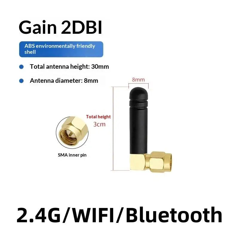 Right Bend Angle Ultra Compact Mini Wifi Antenna 2 3DBI Gain SMA Male Zpaxo C Pin 3cm 2pcs
