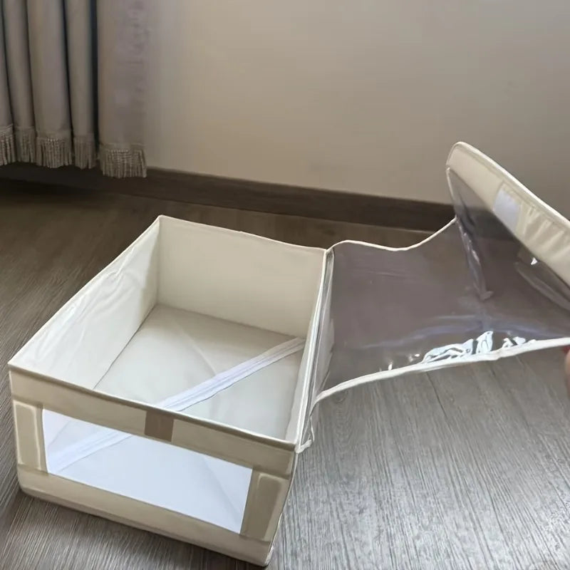 Large Fabric Storage Boxes Flip Window Clothes Underwear Quilts