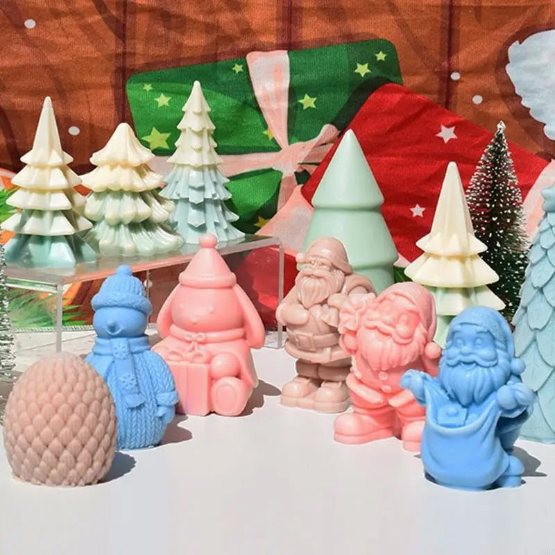 Christmas Molds Santa Silicone Mould Resin Molds Plasters Molds Zpaxo
