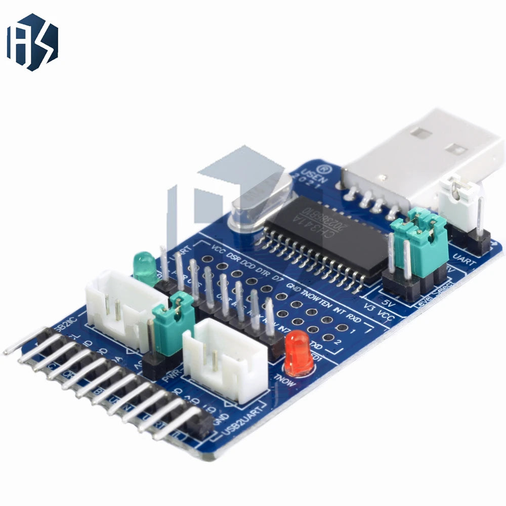 CH341A Multi-function Debug Module, All-in-One USB Converter Compatible with SPI I2C UART TTL ISP RS485 RS232 EPP MEM Zpaxo