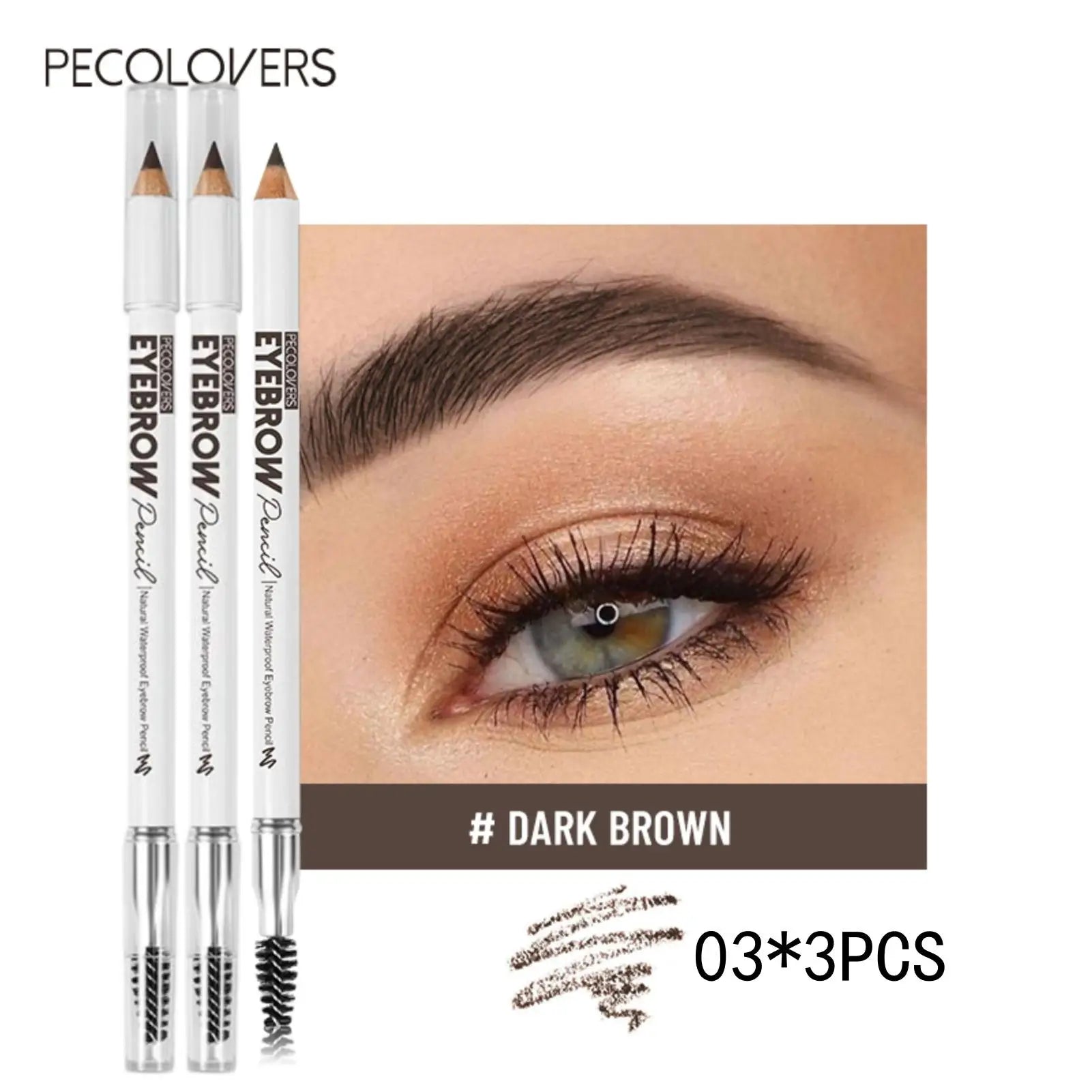 3PCS Waterproof Eyebrow Pencils-Long-Lasting,Sweat-Proof,Suits for All SkinTypes,Precision Application for Natural to Bold Looks Zpaxo 03-3PCS