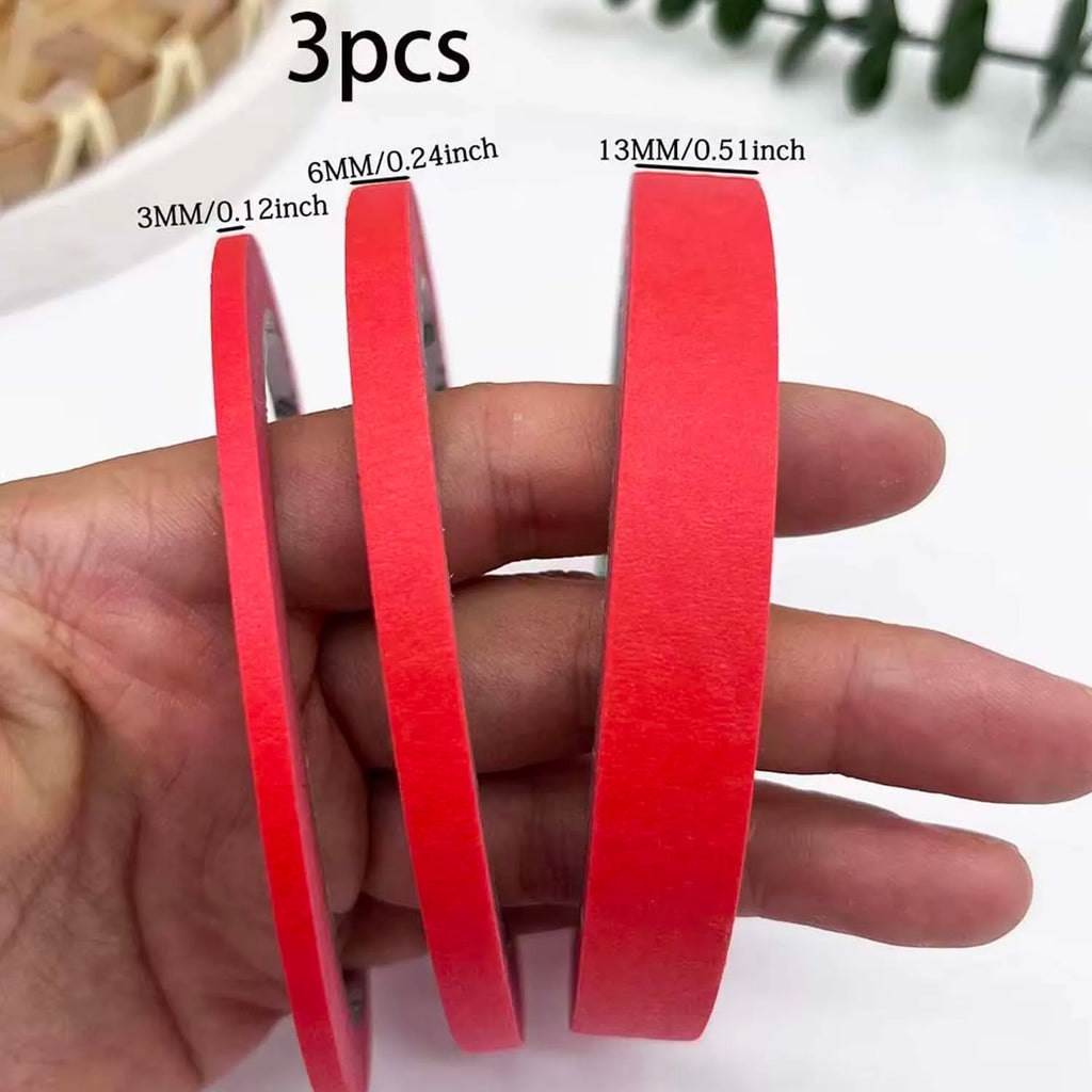 Rainbow Masking Tape 3/6 Rolls – Colorful Craft & Art Paper Tape Decorative Craft Tape Zpaxo 3pcs red