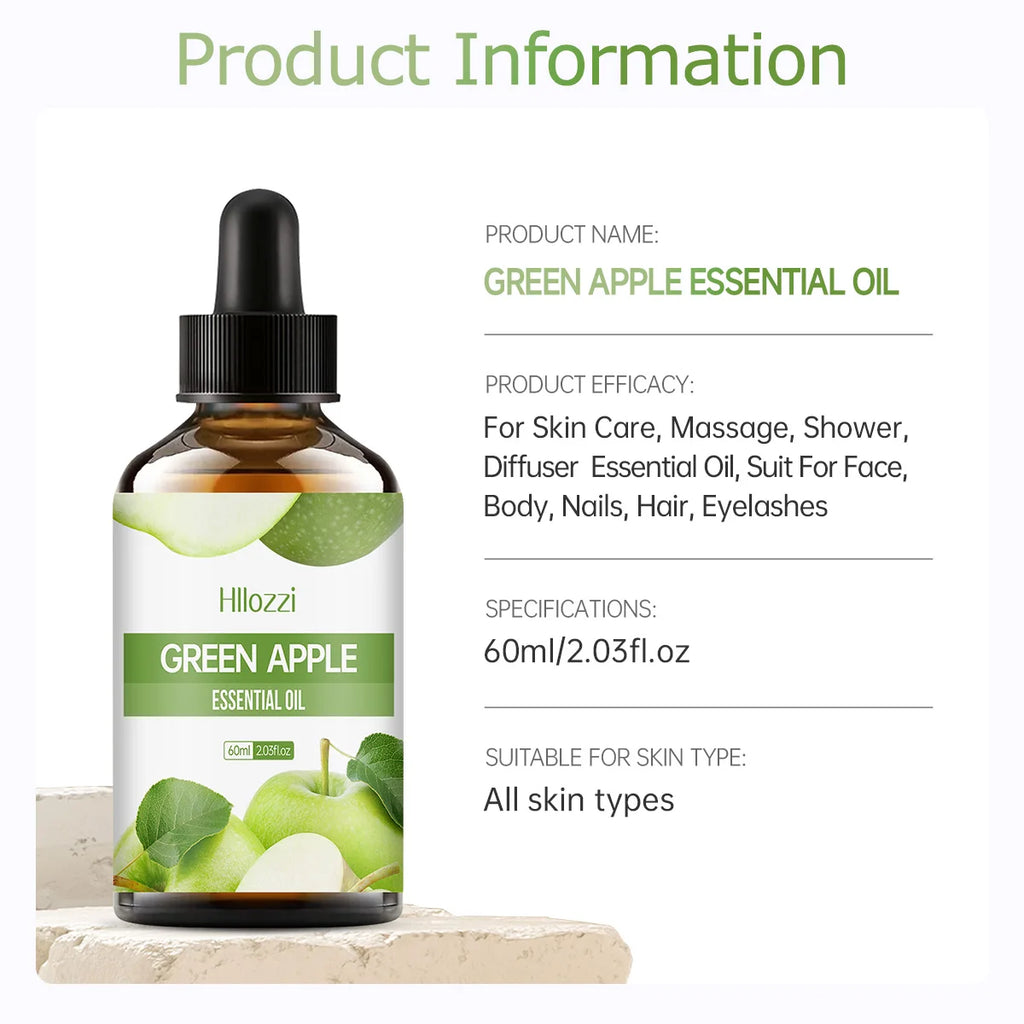 100ml/60ml/30ml green apple essential oil fruit essential oil aromatherapy aromatherapy essential oil humidifier diffuser Zpaxo