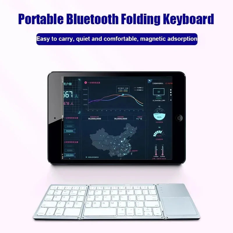 Wireless Folding Keyboard Bluetooth Keyboard With Touchpad For Windows Android IOS Phone Multi-Function Button Mini Keyboard Zpaxo