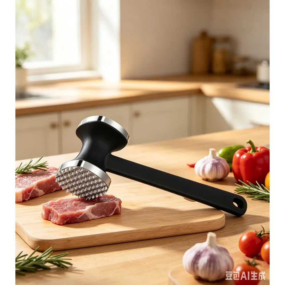 Meat Tenderizer Tool Double Side Hammer Comfort-grip Handle Heavy