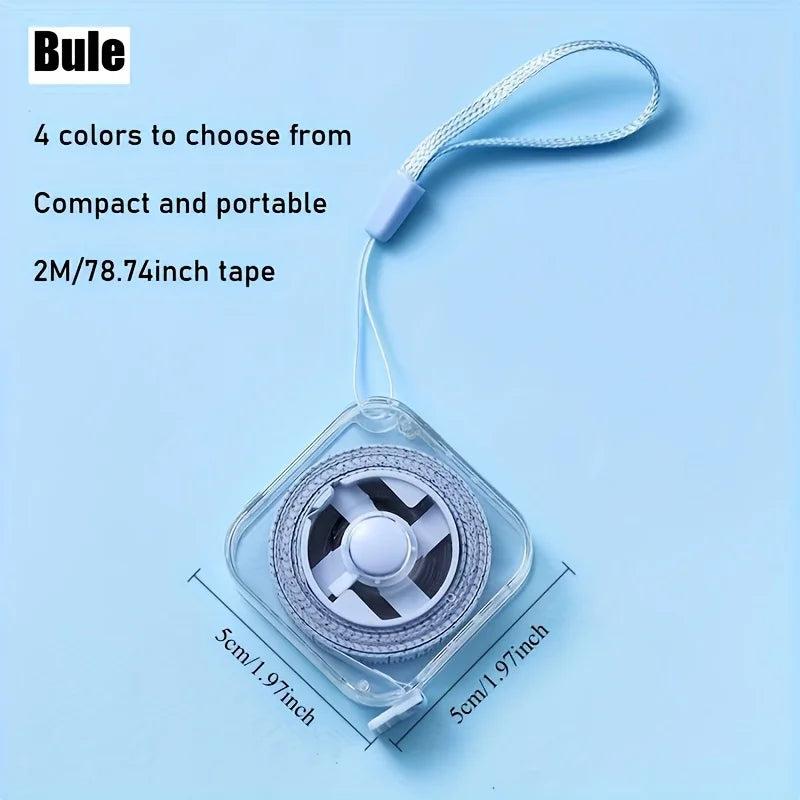 Portable Soft Tape Measure 2M 6FT Cute Retractable Lock Clear CM Inch Zpaxo blue-1pc