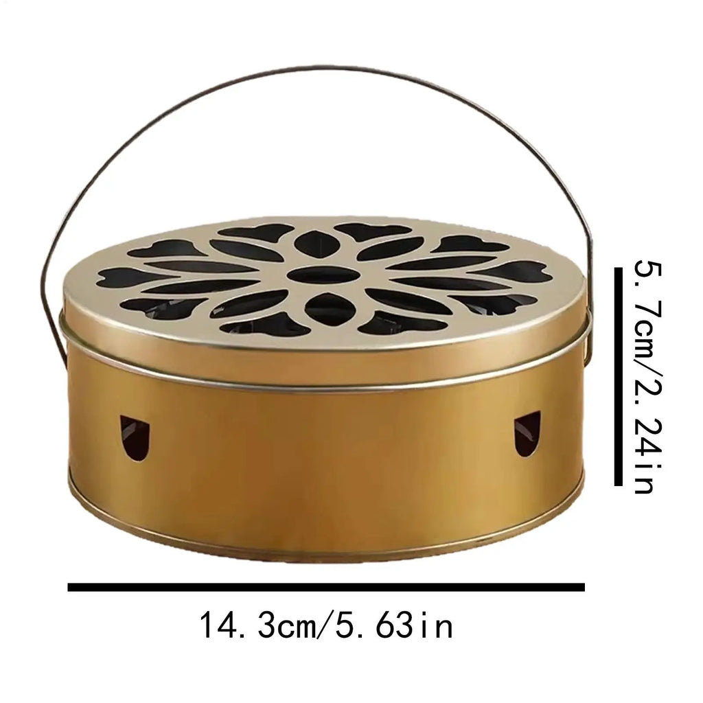 Portable Stainless Steel Mosquito Coil Box Cover Handle Anti-scald